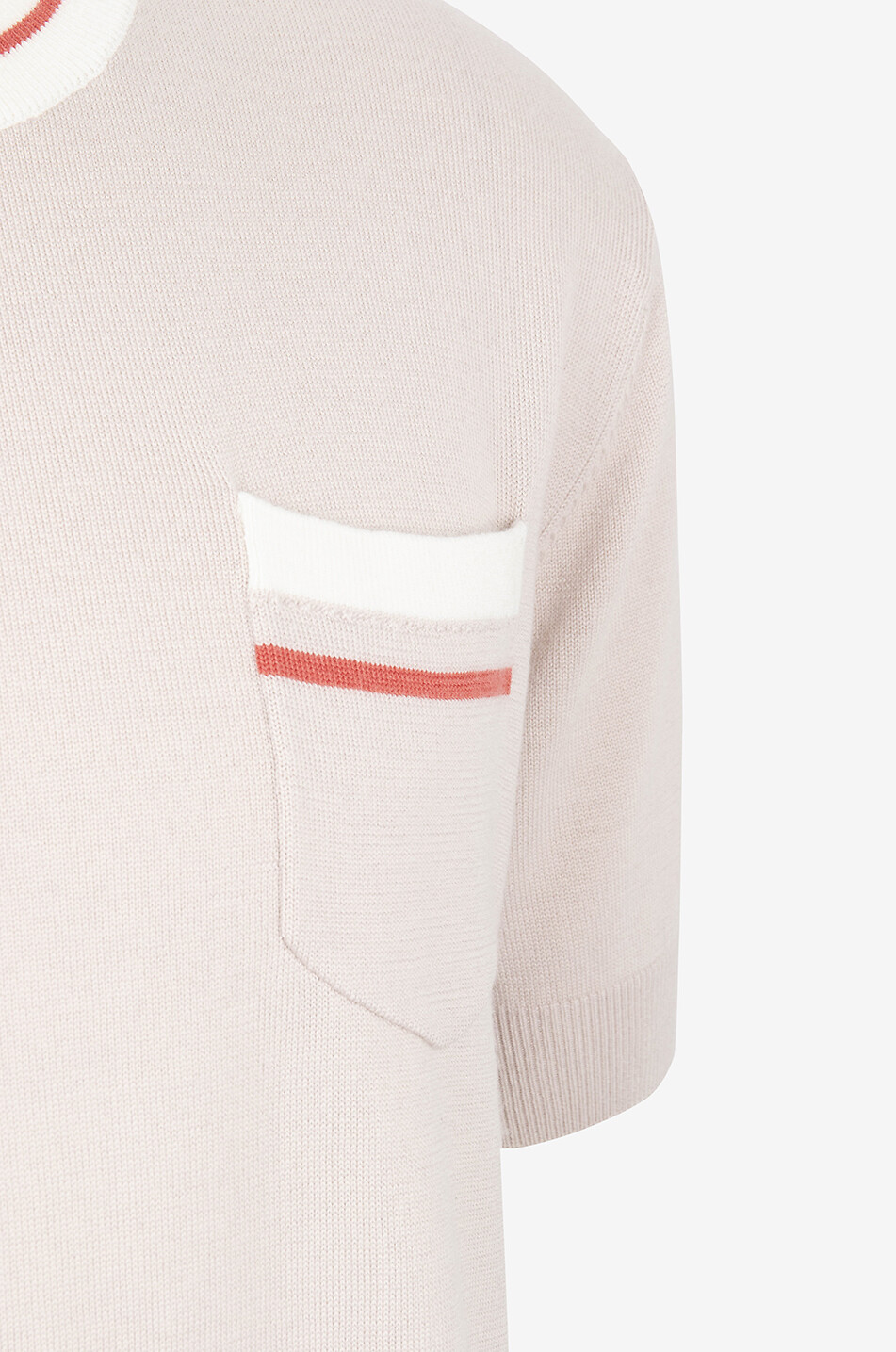 KING & TUCKFIELD Strick-T-Shirt aus Wolle mit Streifendetails Retro Herren BEIGE 3