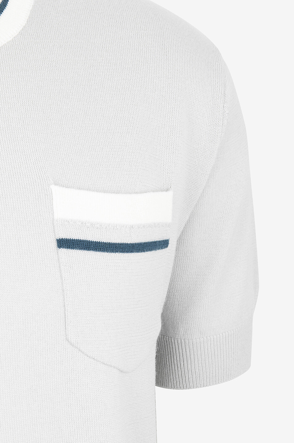 KING & TUCKFIELD Strick-T-Shirt aus Wolle mit Streifendetails Retro Herren MITTELBLAU 3