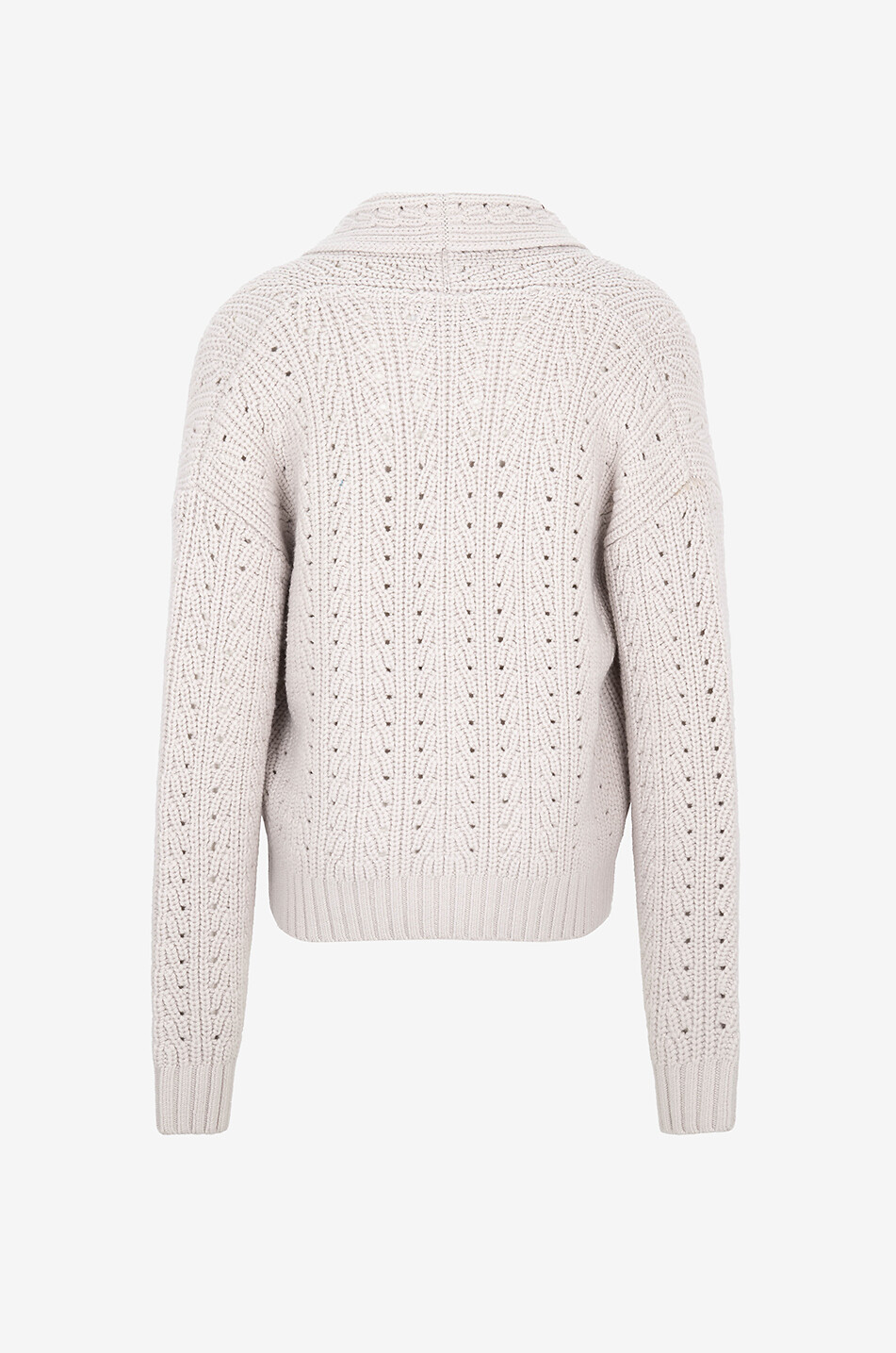 KING & TUCKFIELD Cardigan ajouré en laine à col châle Homme BEIGE 2