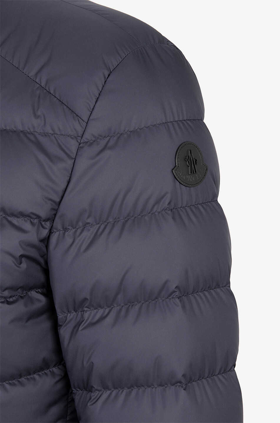MONCLER Carrelet leather-adorned down blazer Men DARK BLUE 3