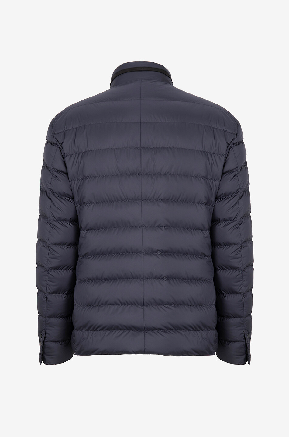 MONCLER Carrelet leather-adorned down blazer Men DARK BLUE 2