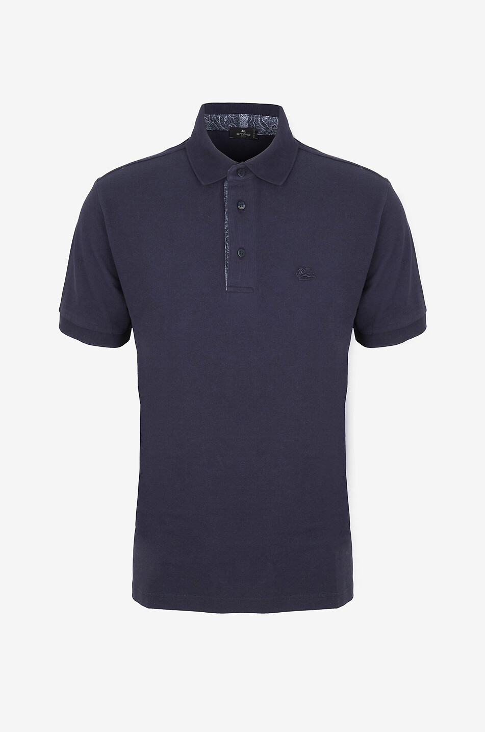 Einfarbiges Kurzarm-Polohemd mit Pegaso-Stickerei