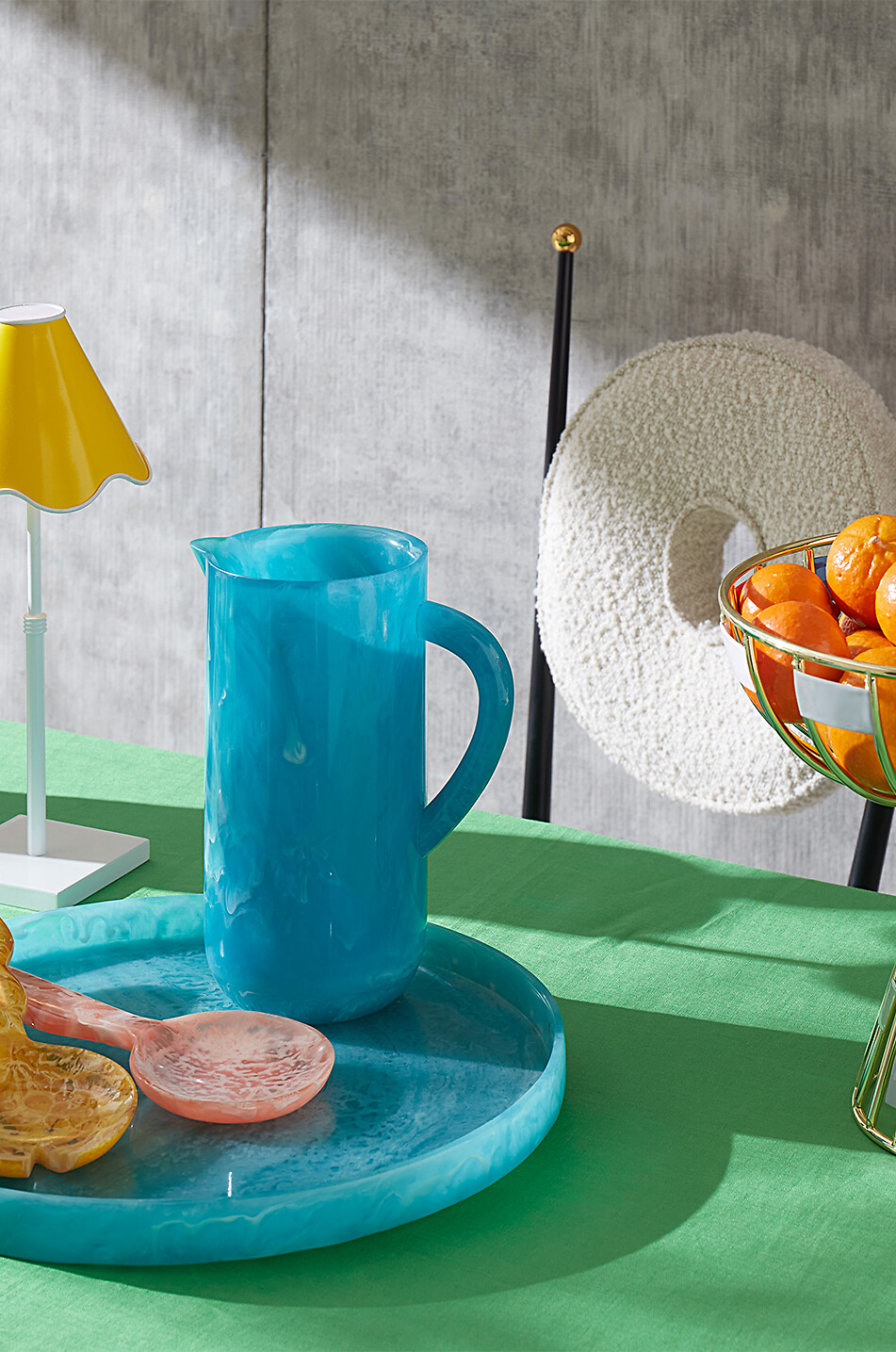 JONATHAN ADLER Plat marbré Mustique Maison BLEU 2