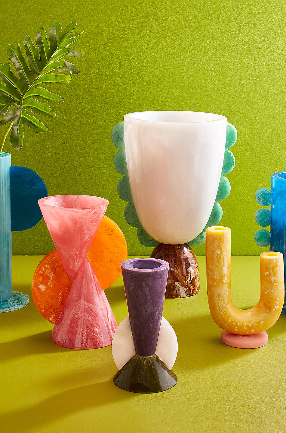 JONATHAN ADLER Vase double marbré Mustique tube Maison MULTICOLORE 3