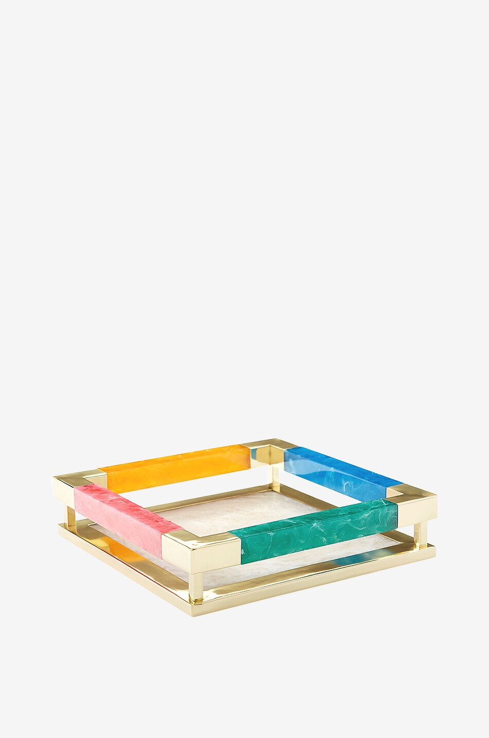 JONATHAN ADLER Mustique square brass and acrylic tray Home MULTI COLOURED 2