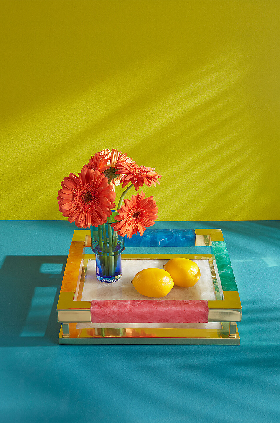 JONATHAN ADLER Mustique square brass and acrylic tray Home MULTI COLOURED 3