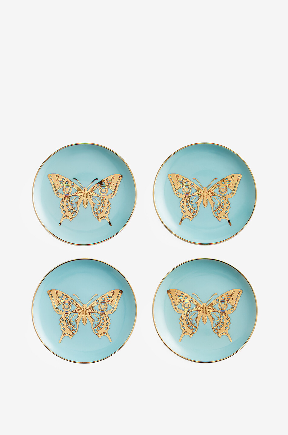 JONATHAN ADLER Mariposa set of 4 porcelain coasters Home BLUE 1