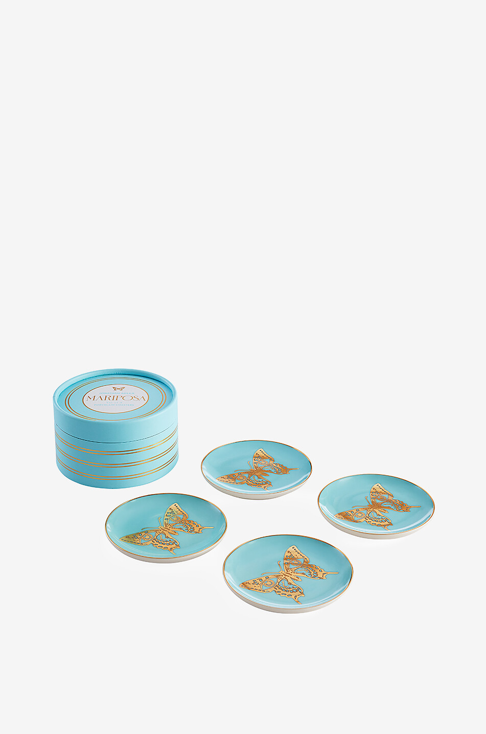 JONATHAN ADLER Mariposa set of 4 porcelain coasters Home BLUE 2