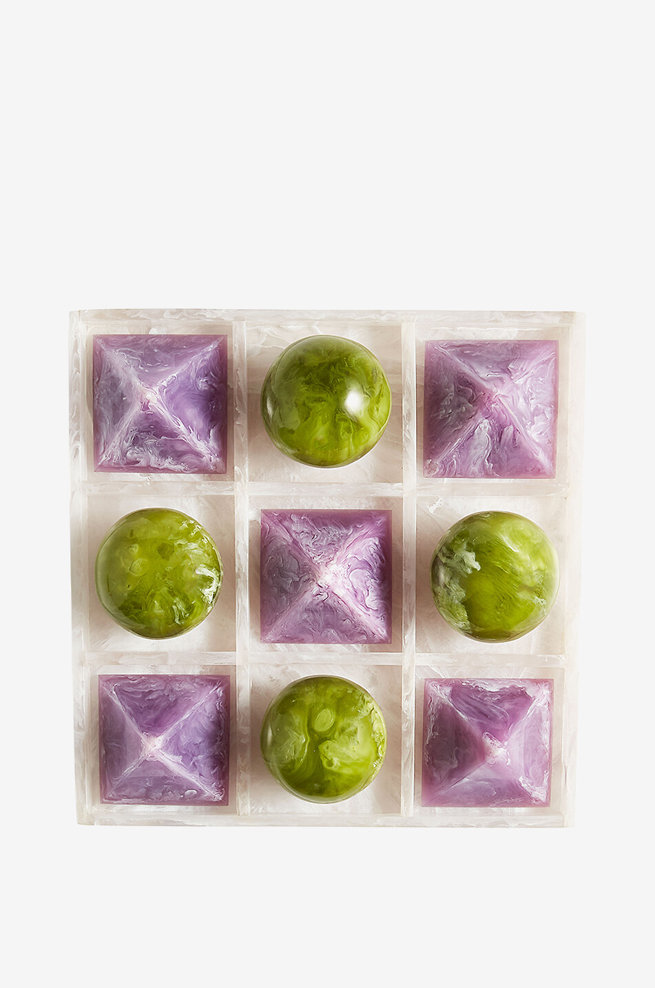 JONATHAN ADLER Jeu en acrylique marbré Mustique Tic-Tac-Toe Maison MULTICOLORE 1