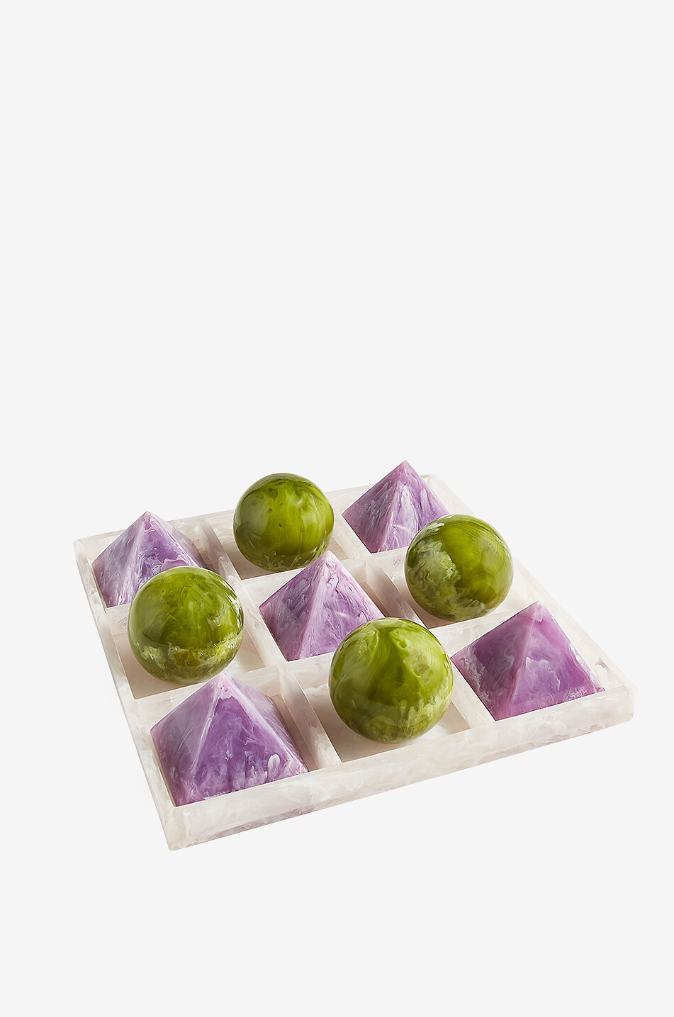 JONATHAN ADLER Jeu en acrylique marbré Mustique Tic-Tac-Toe Maison MULTICOLORE 2