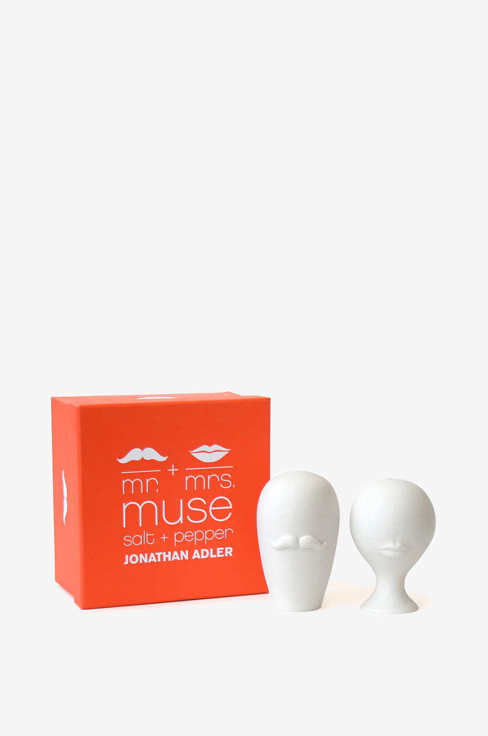 Mr. + Mrs. Muse salt and pepper shakers in porcelain