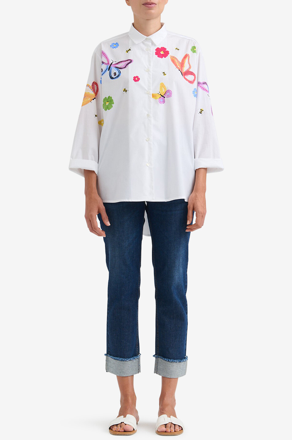 YC MILANO Chemise à manches longues en coton Femme BLANC 3