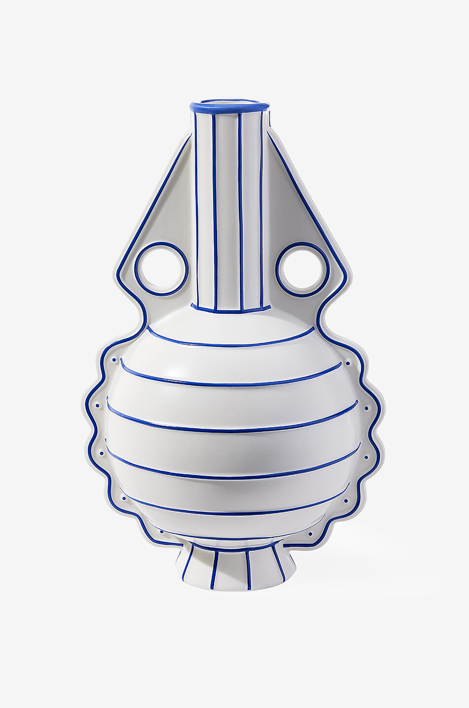 JONATHAN ADLER Venezia Large striped porcelain vase Home BLUE 5