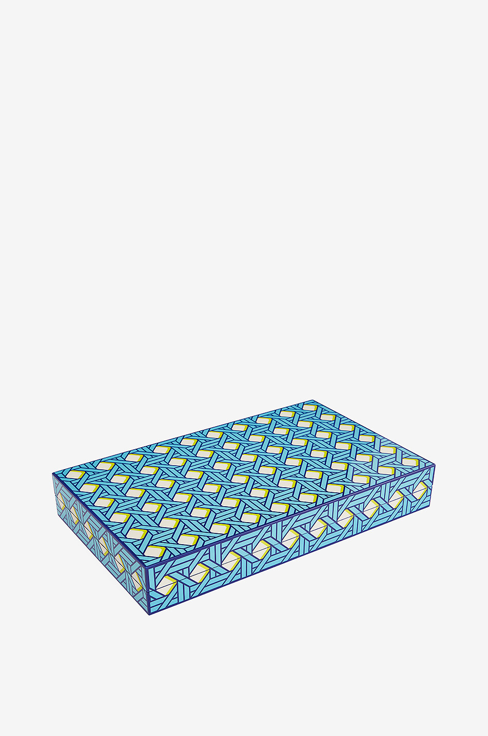 JONATHAN ADLER Basketweave lacquer backgammon set Home BLUE 2