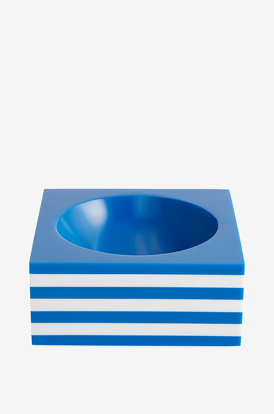 JONATHAN ADLER Cabana Scoop striped square acrylic bowl Home BLUE 1