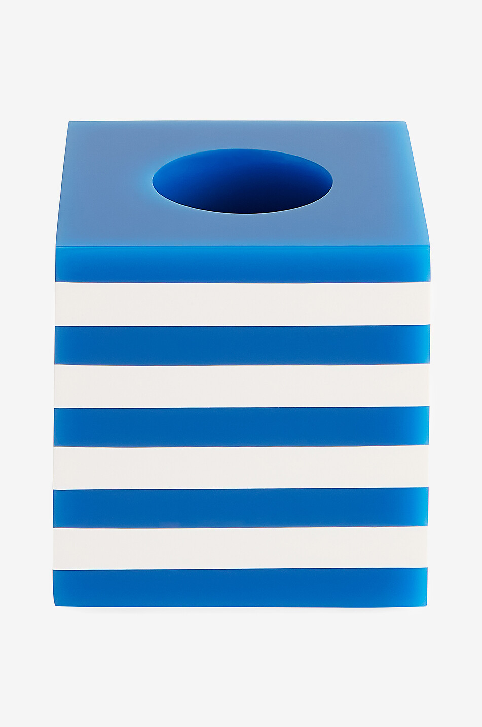 JONATHAN ADLER Gestreifte quadratische Vase Cabana Mini Scoop Haus BLAU 1