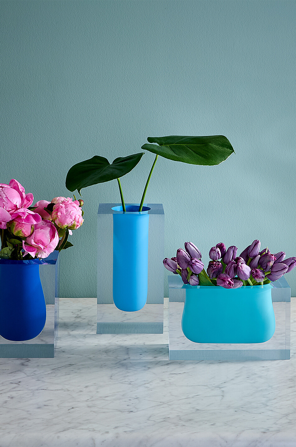 JONATHAN ADLER Bel Air Scoop rectangular acrylic vase Home BLUE 3