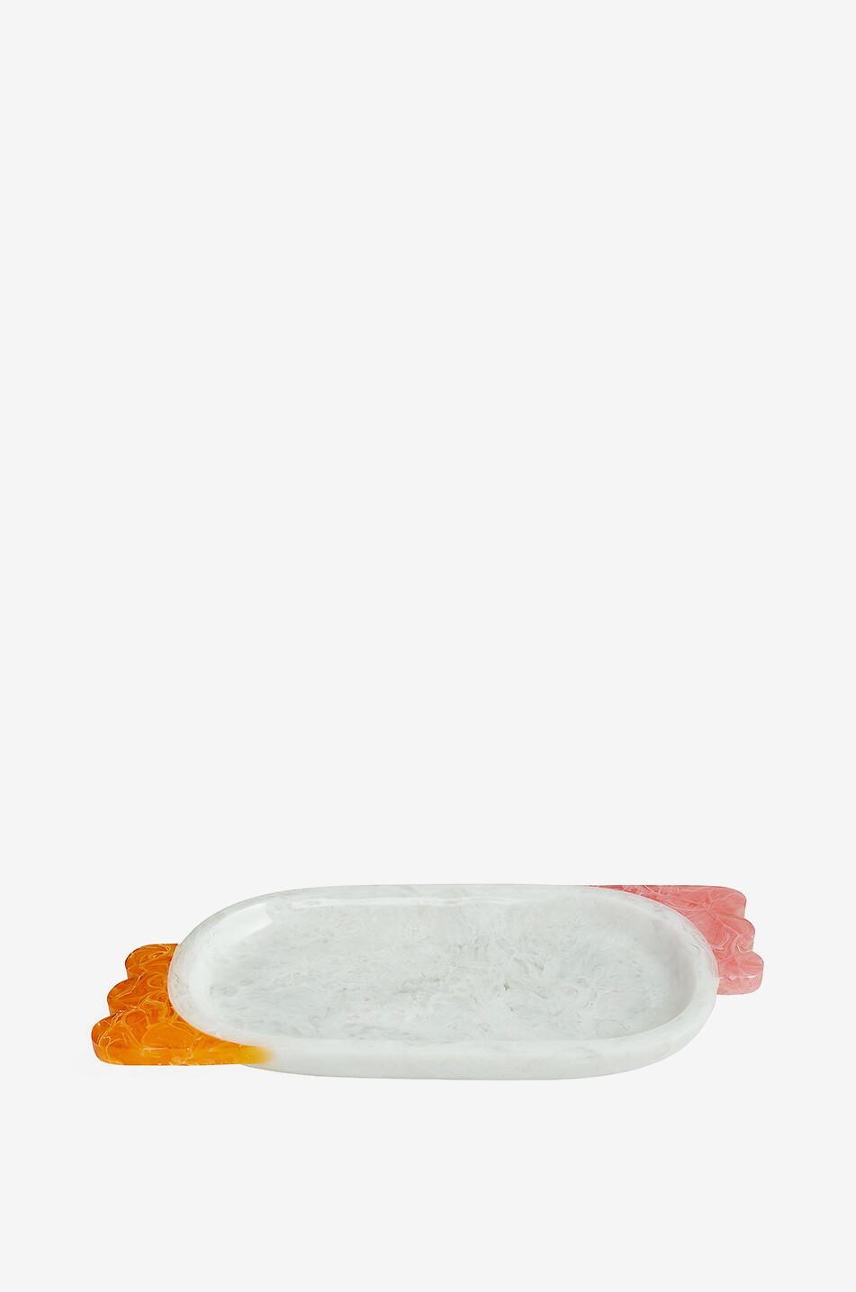 JONATHAN ADLER Mustique Scallop marbled oval tray Home WHITE 1