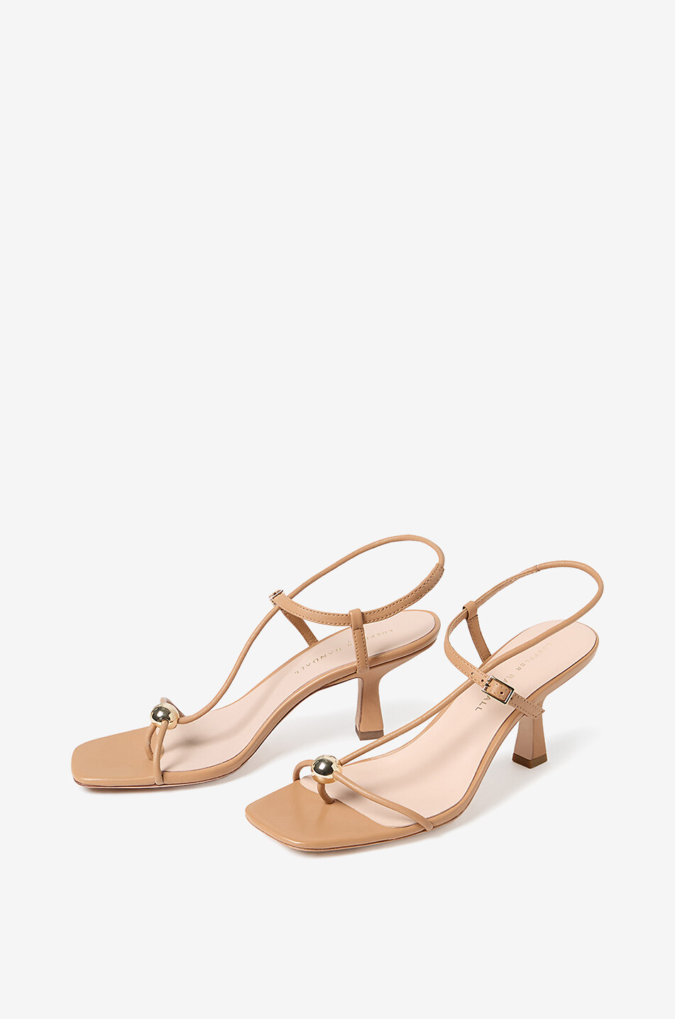 LOEFFLER RANDALL Nappaledersandalen mit Absatz Triana 70 Damen [akeneo-beigefonce] 3