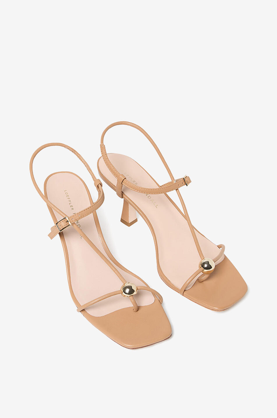 LOEFFLER RANDALL Nappaledersandalen mit Absatz Triana 70 Damen [akeneo-beigefonce] 4