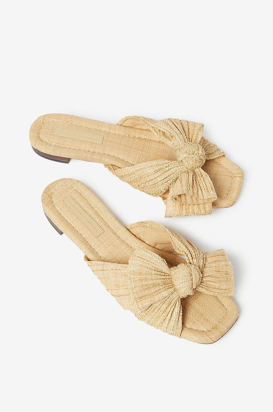 LOEFFLER RANDALL Daphne 10 flat raffia slides Women BEIGE 4