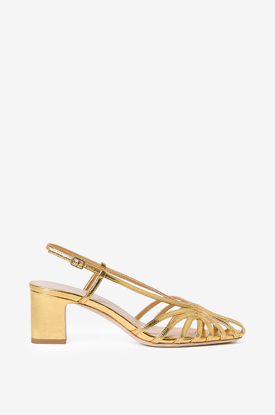 LOEFFLER RANDALL Metallic-Leder-Sandalen mit Absatz Priscilla 60 Damen GOLDEN 2