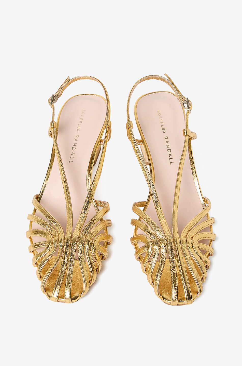 LOEFFLER RANDALL Metallic-Leder-Sandalen mit Absatz Priscilla 60 Damen GOLDEN 4