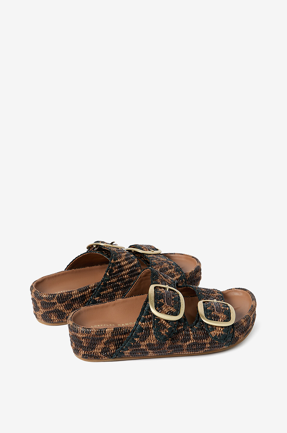 Fussbett-Sandalen aus Bast mit Leo-Print Theo 35