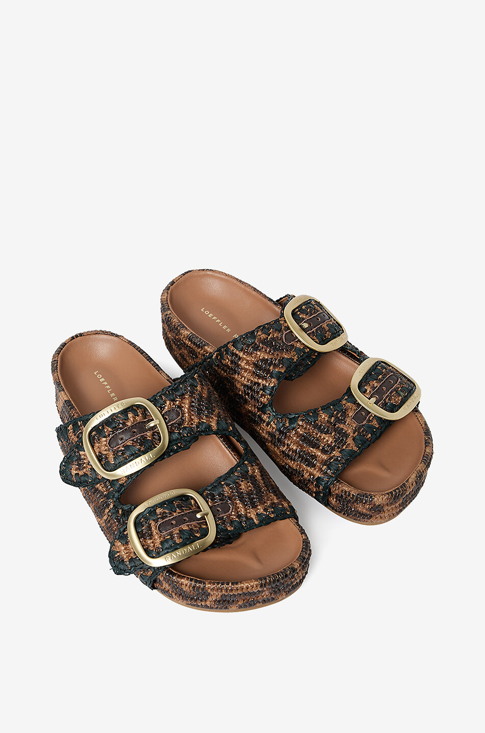 Fussbett-Sandalen aus Bast mit Leo-Print Theo 35
