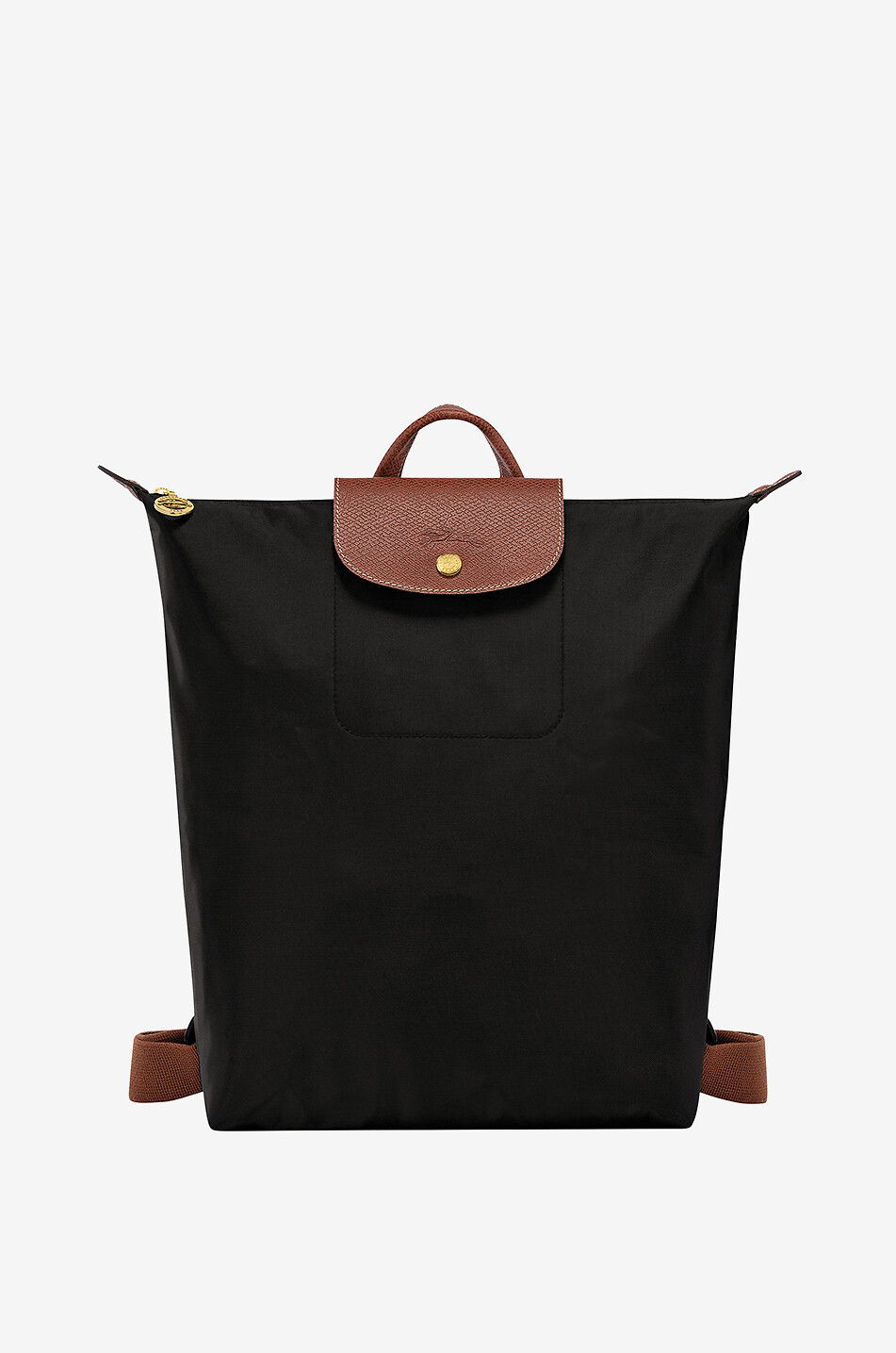 LONGCHAMP Le Pliage Original M canvas and leather backpack Women BLACK 1