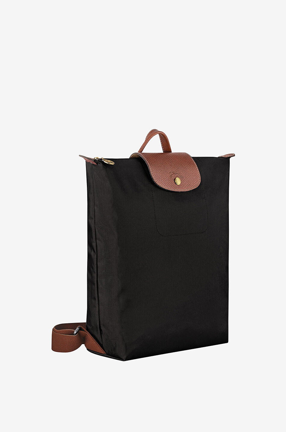 LONGCHAMP Le Pliage Original M canvas and leather backpack Women BLACK 2