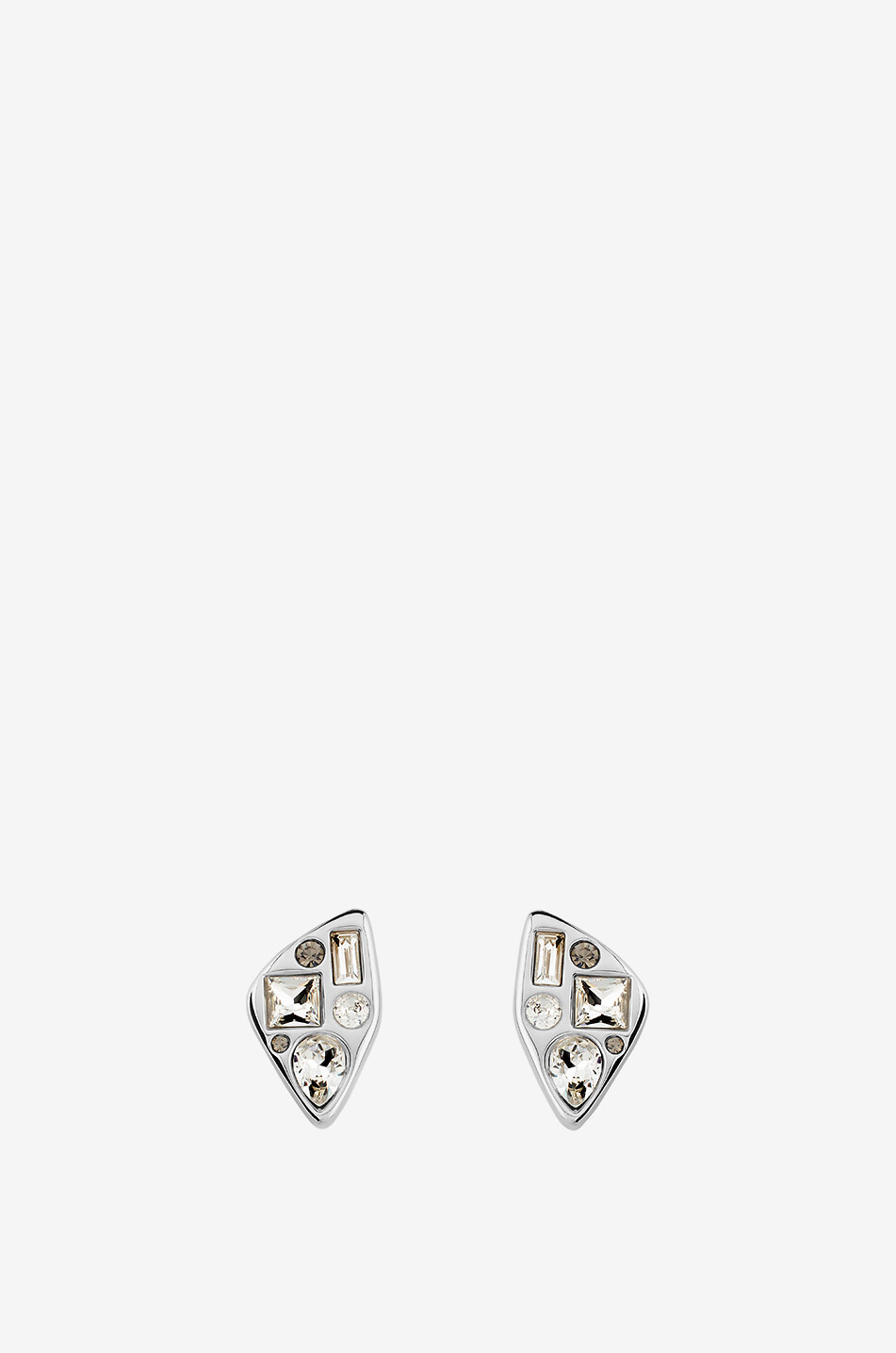 Boucles d'oreilles argentées à cristaux Dhai