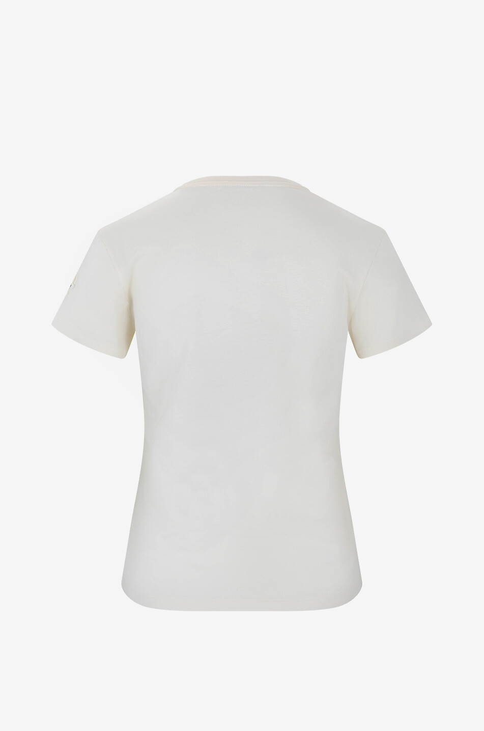 Beaded logo fitted organic cotton T-shirt