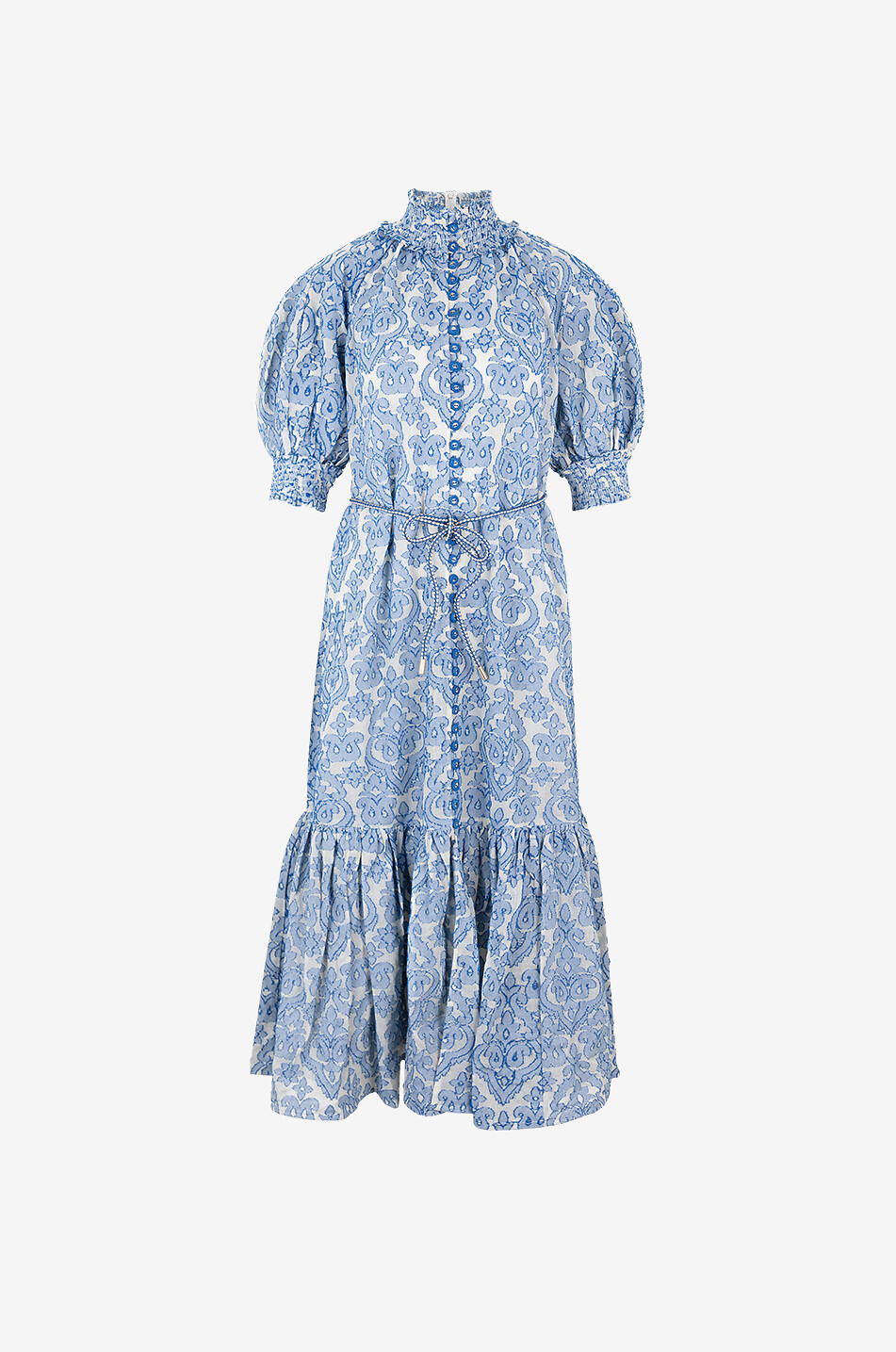 Robe midi en jacquard de coton Wylie Lantern