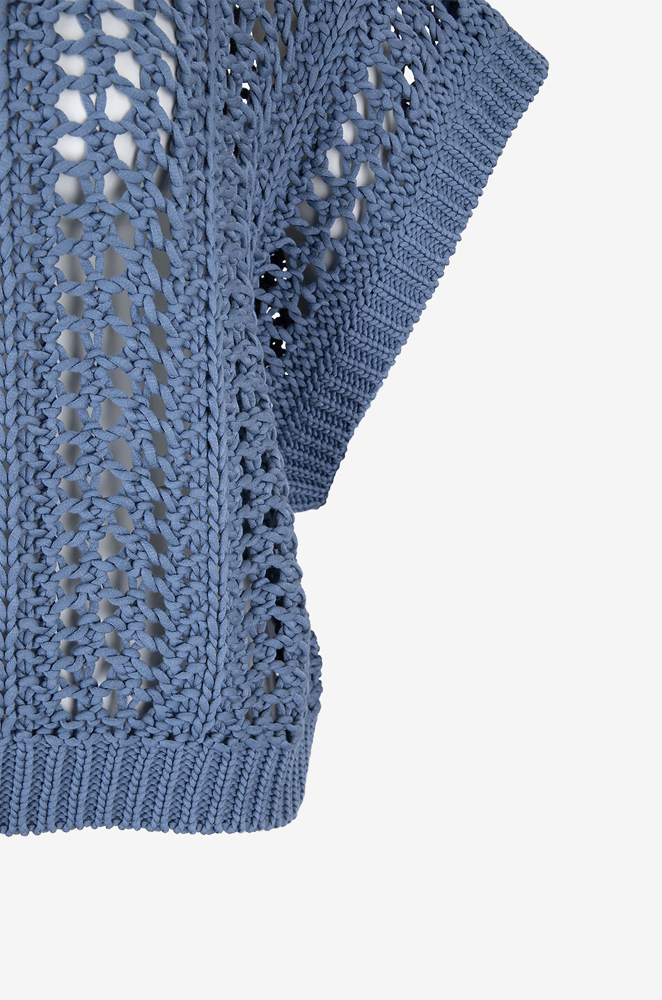 BRUNELLO CUCINELLI Pull résille boxy sans manches en coton Femme BLEU 3