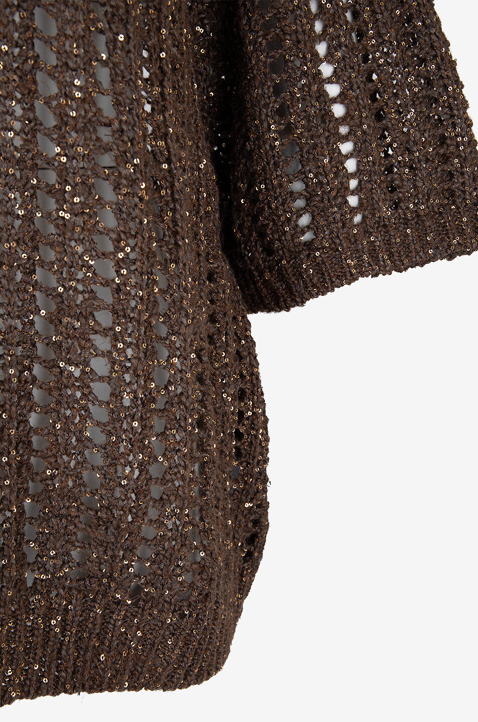 Pull Brunello Cucinelli En Lin Mélangé - Taille M, Marron/taupe, Ornement Paillettes - Neuf Avec étiquettes