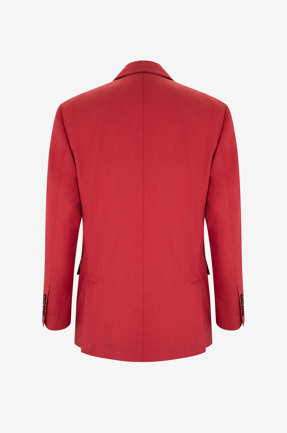 Monili single-breasted straight cotton and linen blazer