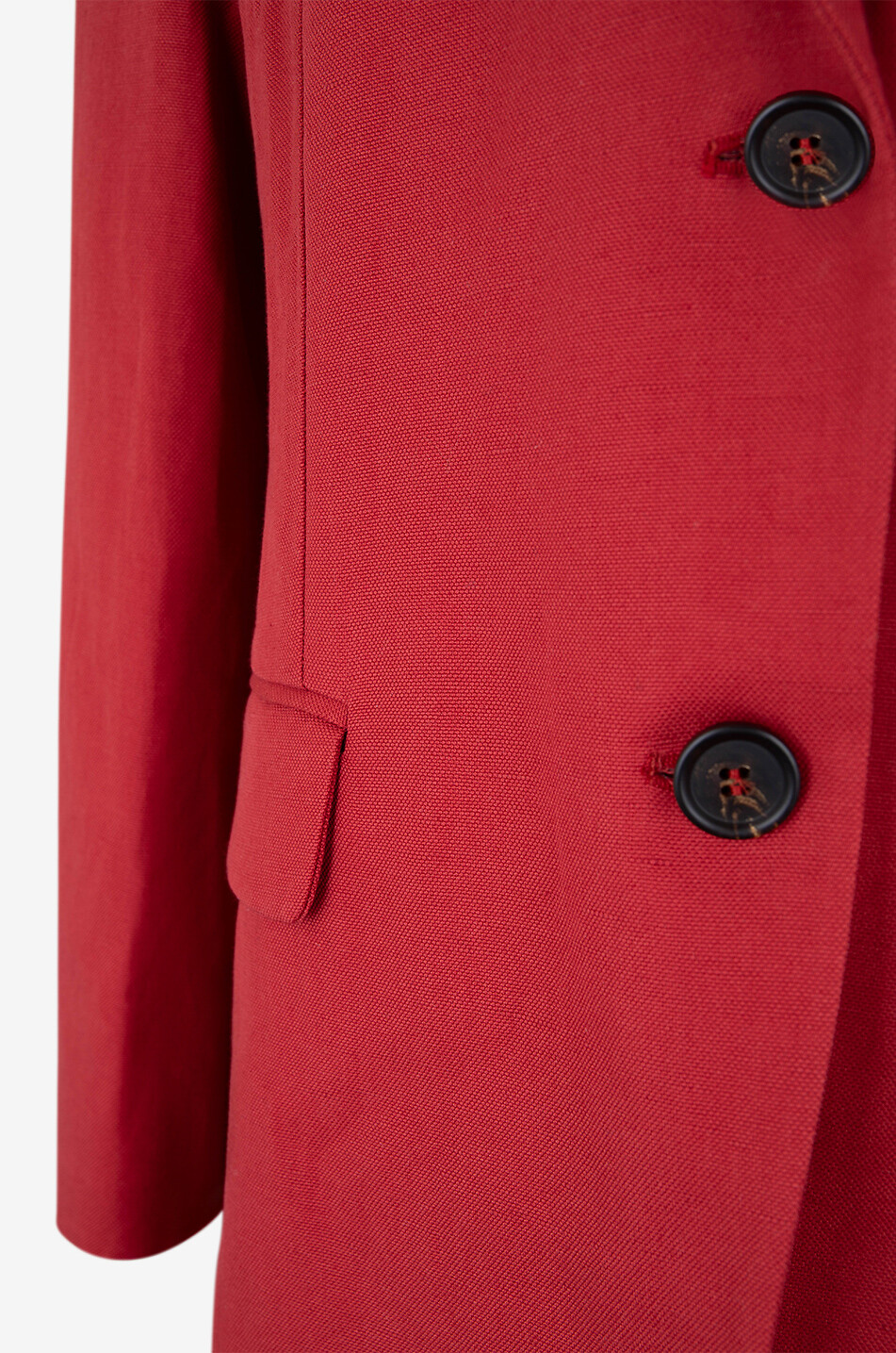 BRUNELLO CUCINELLI Monili single-breasted straight cotton and linen blazer Women RED 3