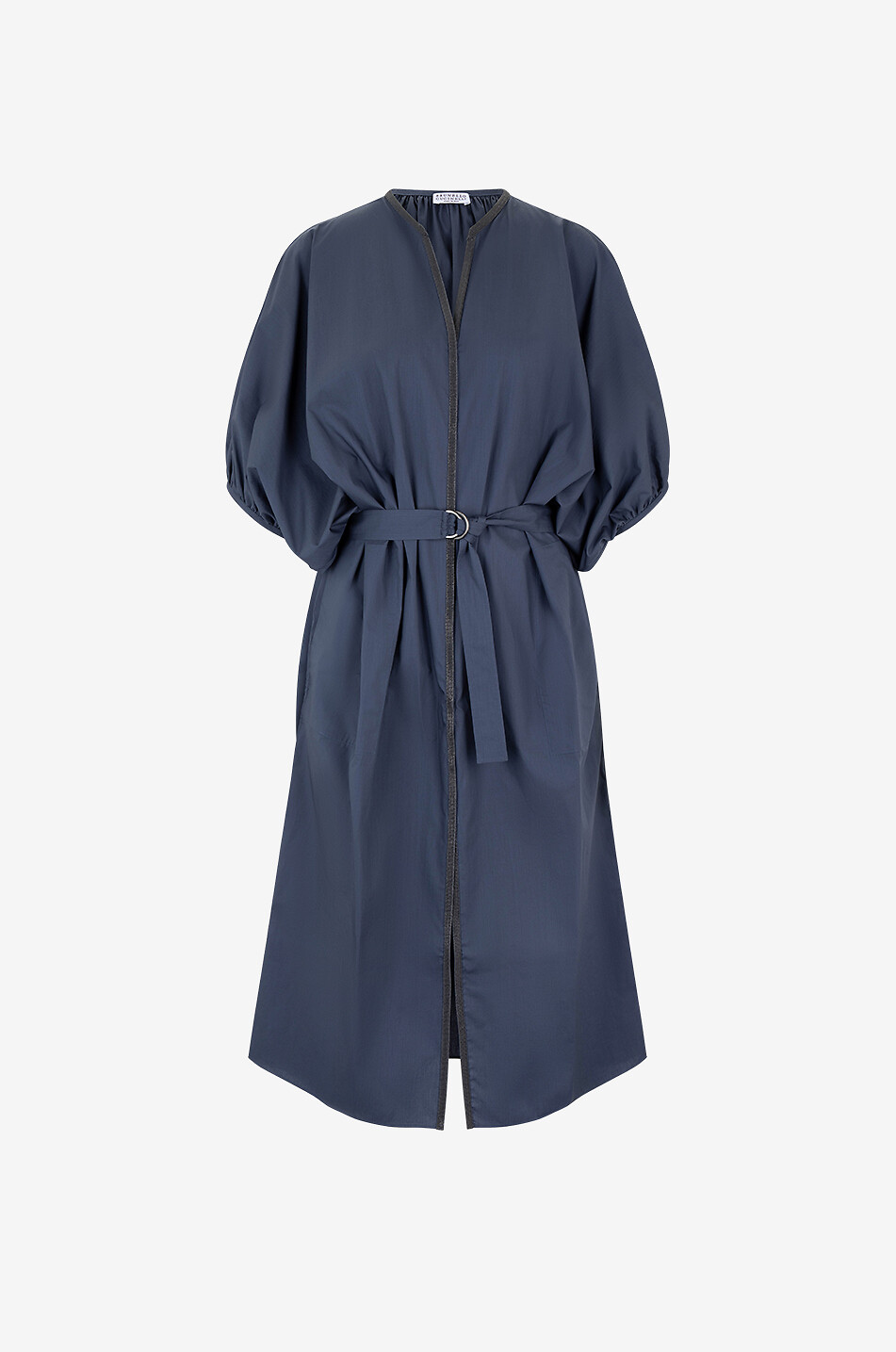 Robe tunique midi en popeline à manches bouffantes Monile