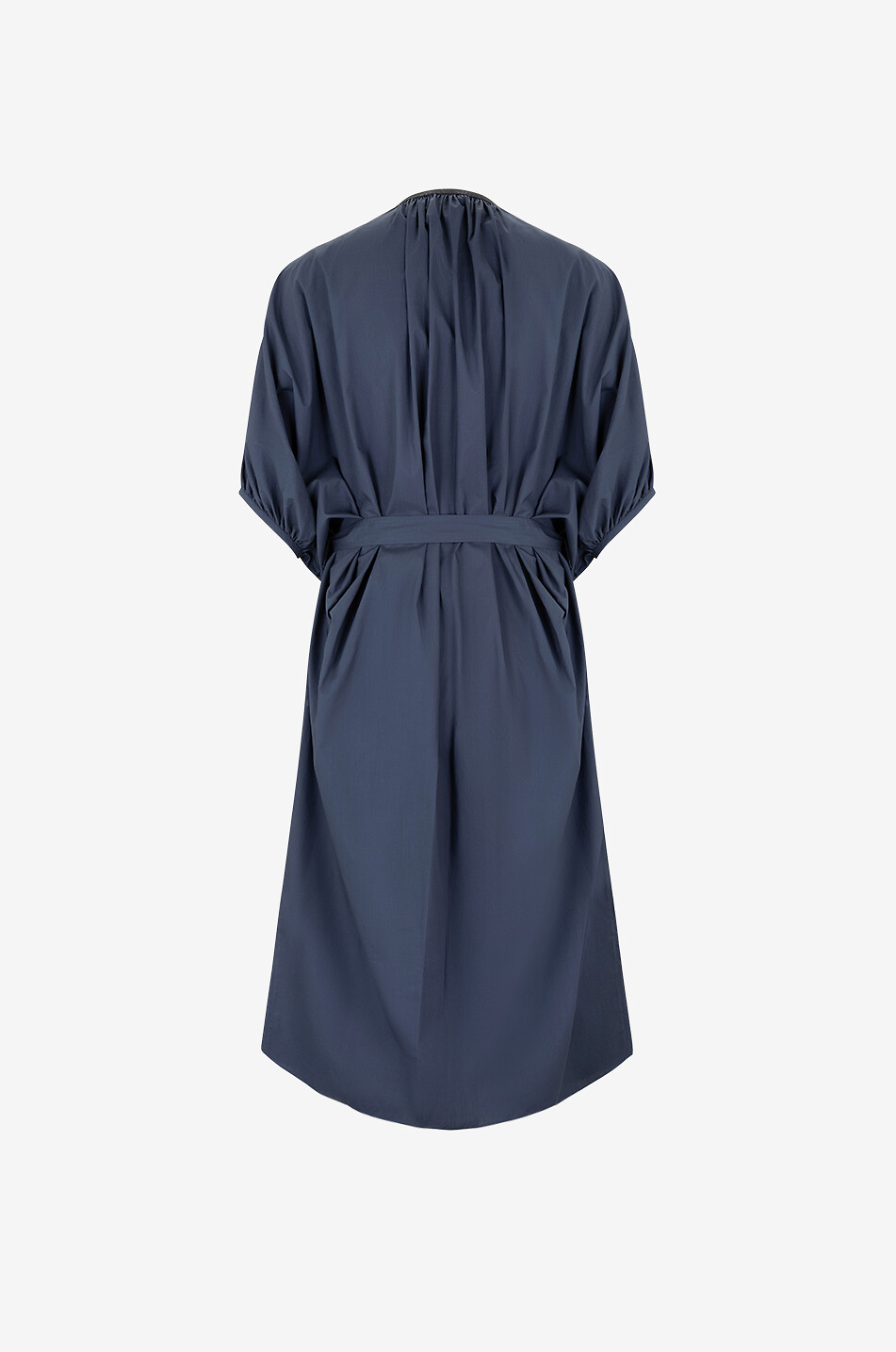 Monile puff sleeve midi tunic dress in poplin