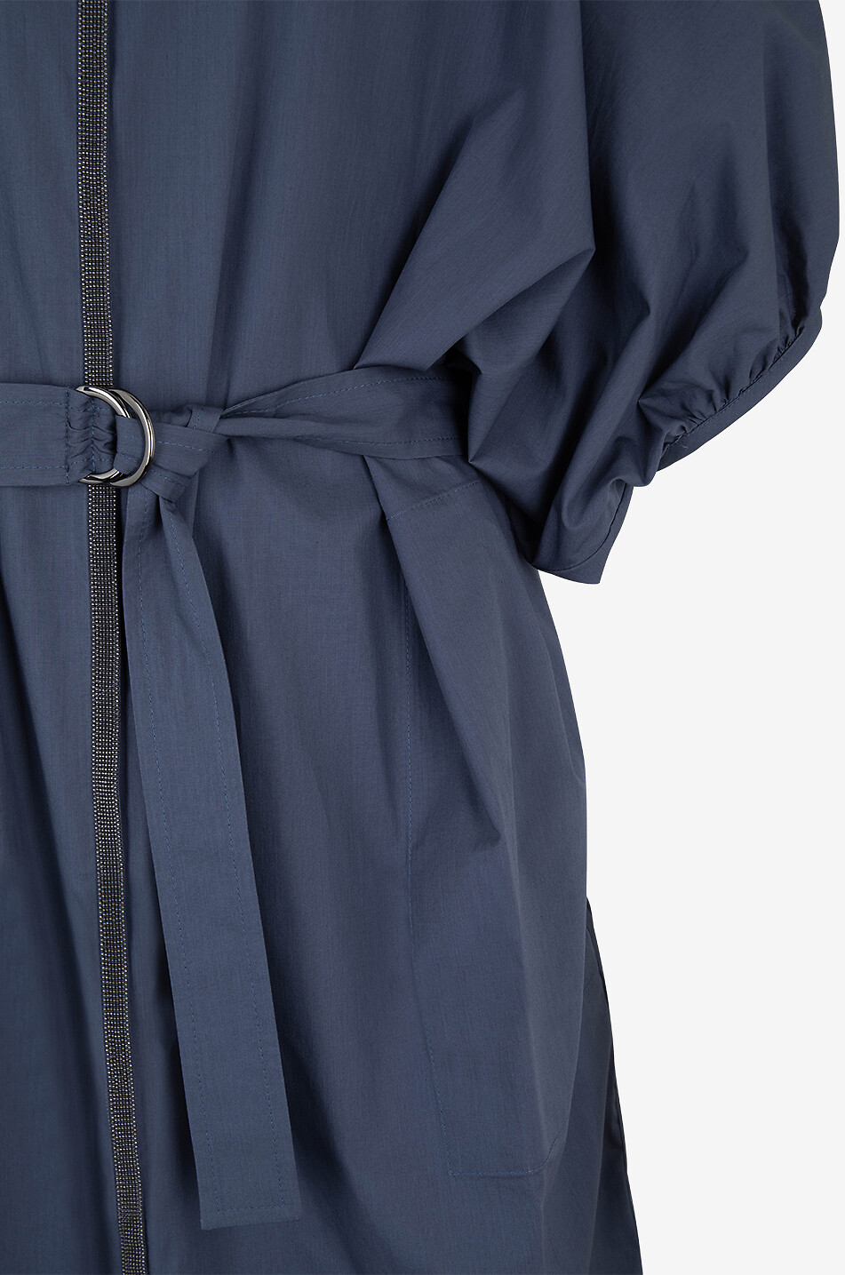 Robe tunique midi en popeline à manches bouffantes Monile