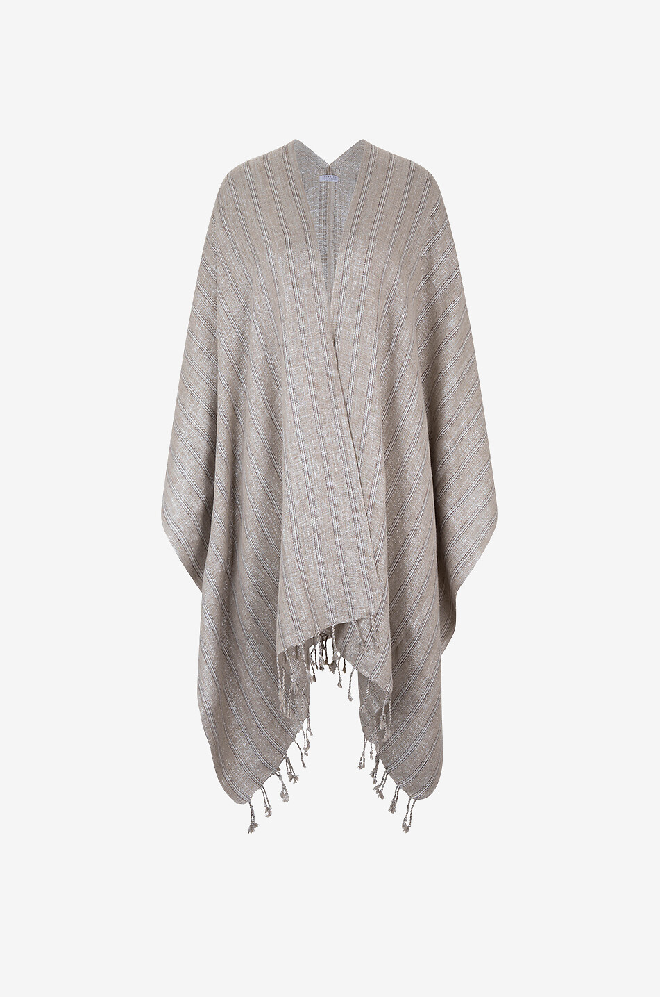 Sparkling striped linen poncho