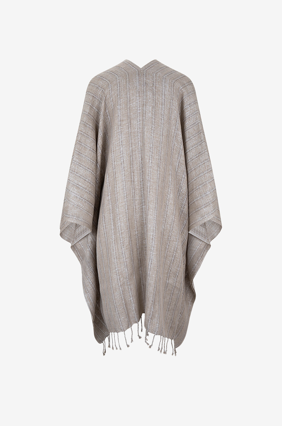 Sparkling striped linen poncho