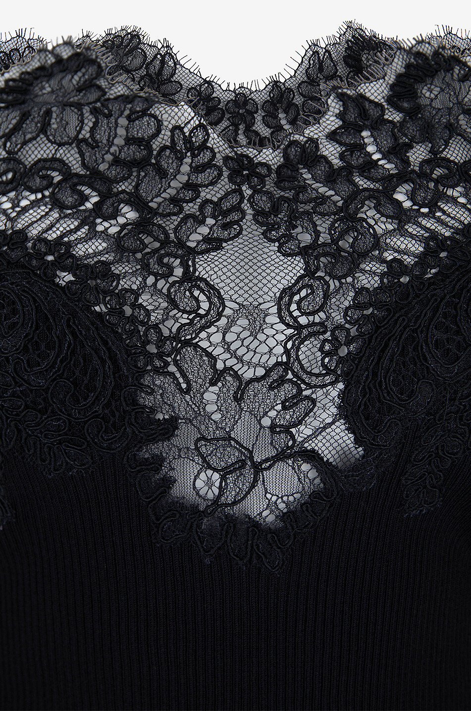 ERMANNO SCERVINO Pull chaussette à épaules dénudées orné de dentelle Femme NOIR 3