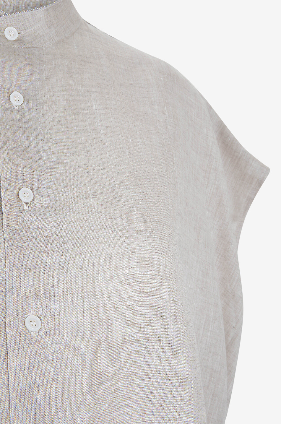 FABIANA FILIPPI Ärmelloses Boxy-Hemd aus Leinen Filo Diamanté Damen BEIGE 3