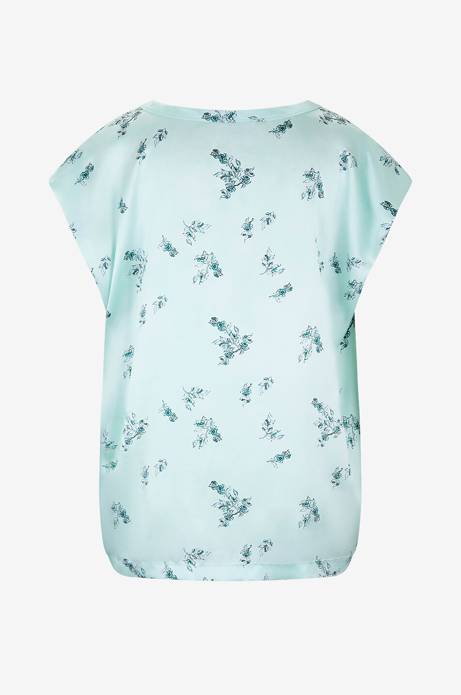FABIANA FILIPPI Top en satin de soie imprimé fleurs Femme VERT CLAIR 2