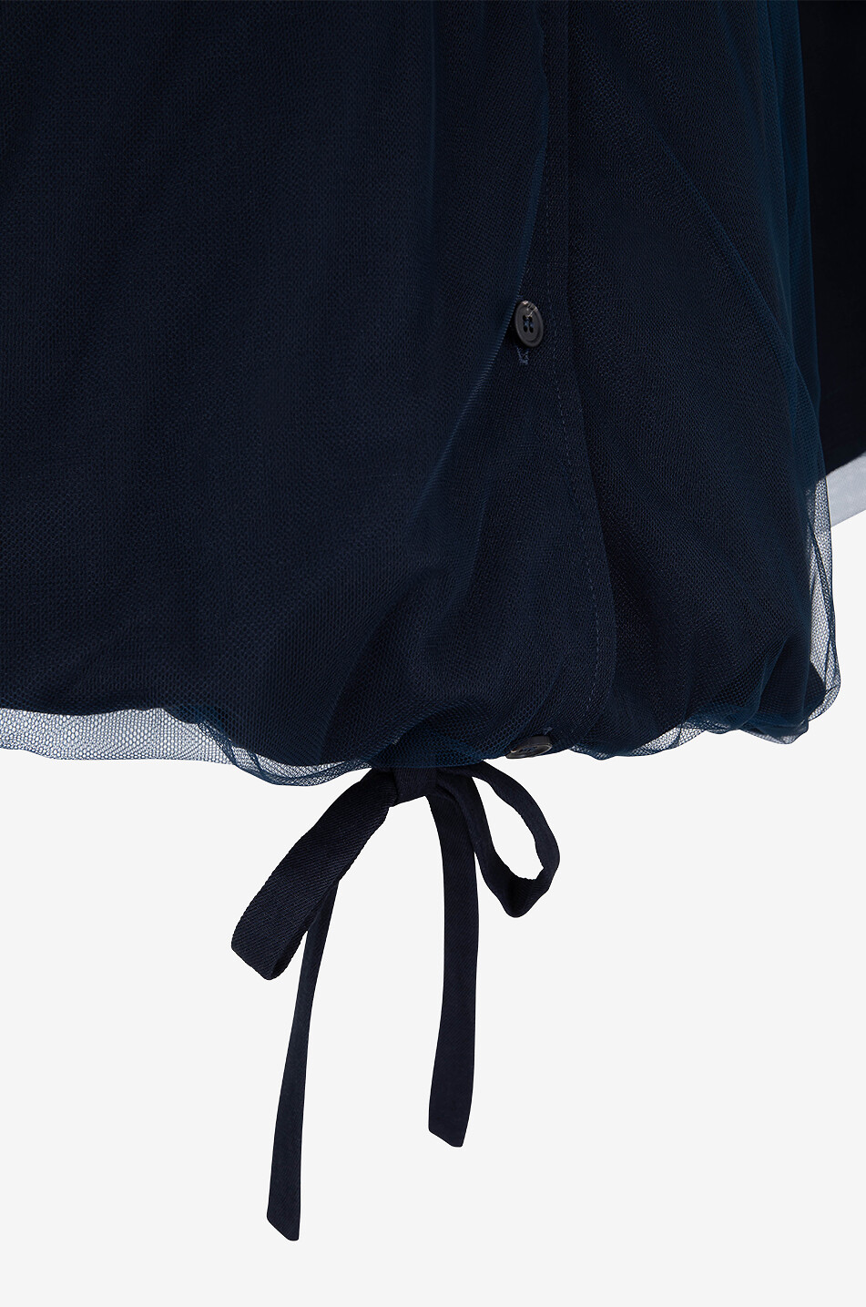 Boxy-Hemdjacke aus Twill und Tüll