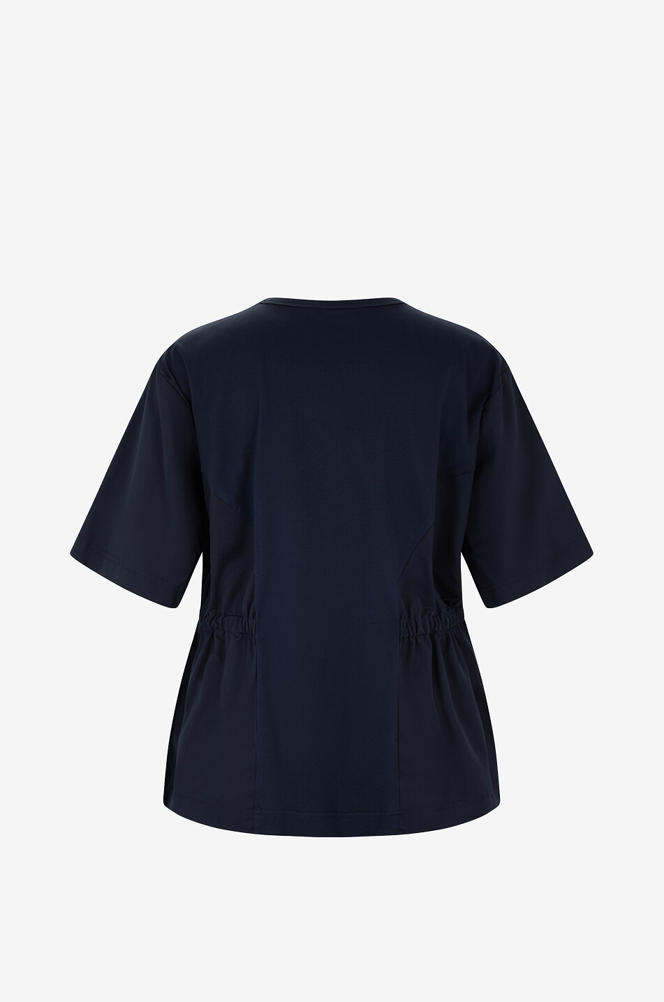 FABIANA FILIPPI Bi-material peplum T-shirt Women DARK BLUE 2