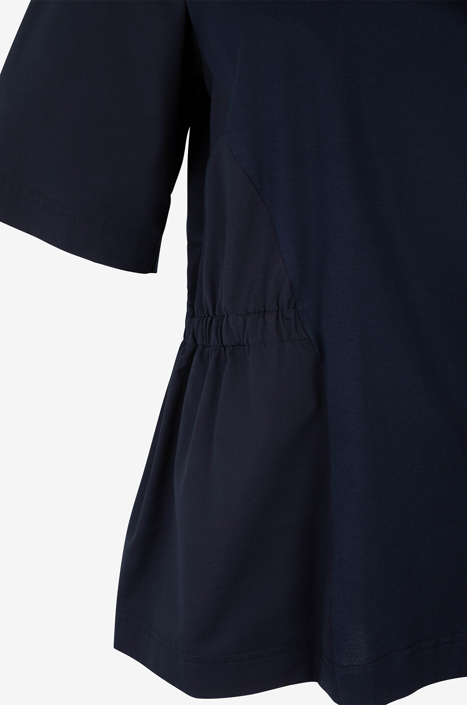 FABIANA FILIPPI Bi-material peplum T-shirt Women DARK BLUE 3