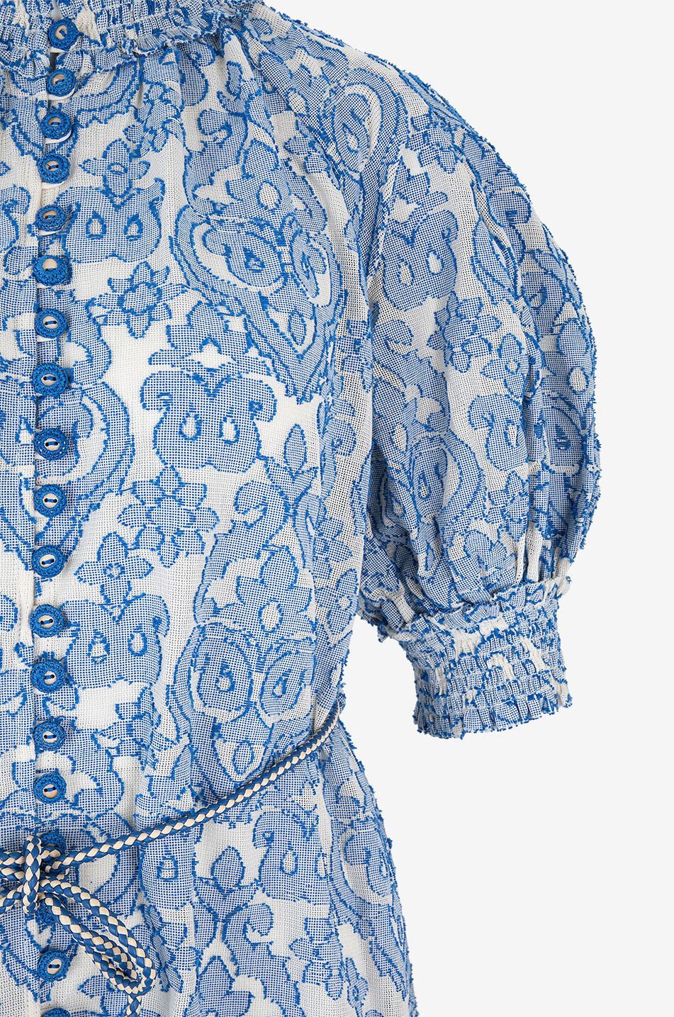 Robe midi en jacquard de coton Wylie Lantern